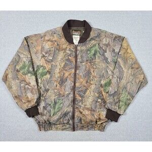 Vintage 90s Scent Lok Size L Light Bomber Jacket Camo Advantage Hunting Outdoors